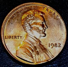 Misaligned Dies Obv ~ 1982 P CSD Lincoln Memorial Cent ~ Mint Error Coin ~ UNC 