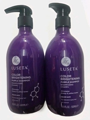 Luseta Color Brightening Purple Shampoo 500ml blonde & graue Haare 2er Pack 