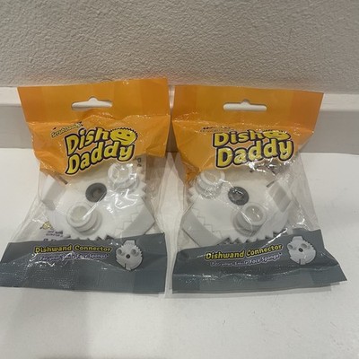 2 Scrub Daddy Dish Daddy Dishwand Connector Attaches SMILE FACE Sponge to Wand