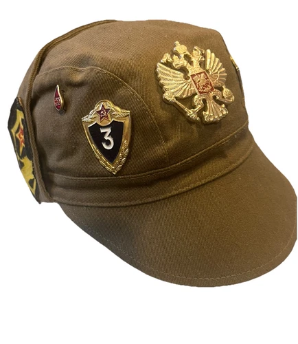 Russian Army Cap Military Soviet Soldier Hat With Patches & 11 Pins WW2 1935