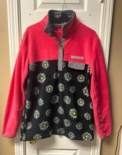 Simply Southern Women's Fleece Floral Pullover Sweatshirt Mock Neck Pockets M