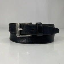 Levi's Worn Black Cracked Genuine Leather Belt - Made in USA - Size 28