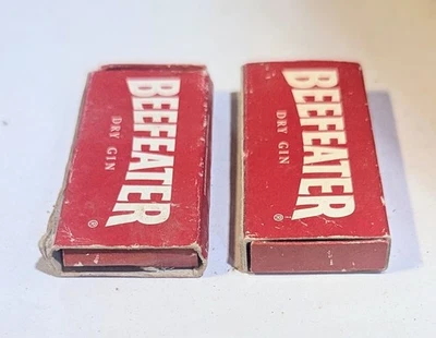 2 Beefeater Gin Matchboxes previously used plain logo unknown date - Image 1 of 4