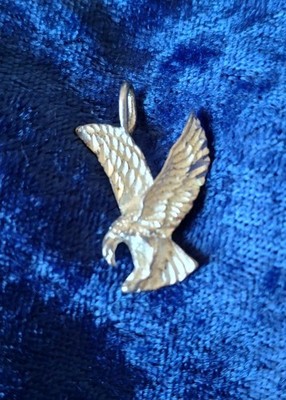 American Bald Eagle 925 Sterling Silver Pendant Wings Up Pendant Only