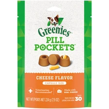 Greenies Pill Pockets Large Cheese Flavor 30 Count Soft Dog Treats
