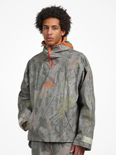 New! Adidas Originals Camo Anorak Jacket Q1 Alumina Medium | JD5418 | MSRP: $120 - product listing photo