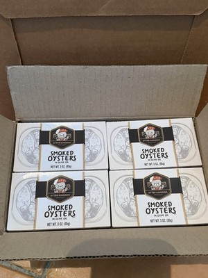 Otter Kingdom Smoked Oysters in Olive Oil, 3oz cans (Pack of 12)