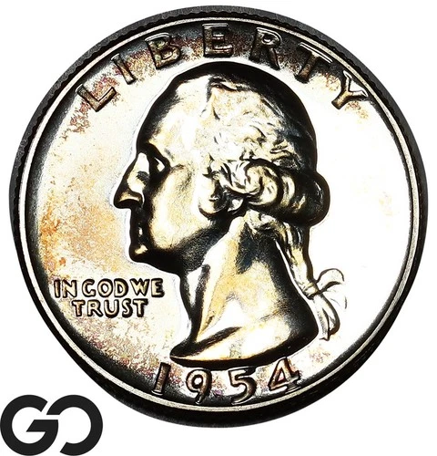 1954 Washington Quarter PROOF, Great Color, Superb Gem BU++