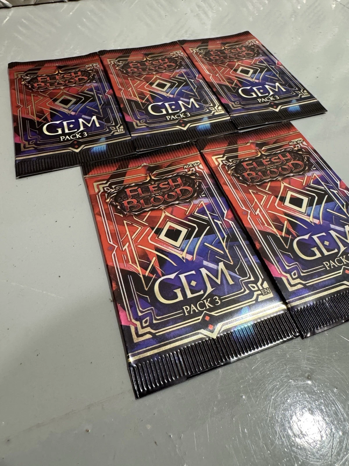 5x Flesh and Blood TCG GEM Pack 3 English Packs Brand New Sealed 2