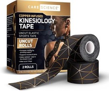 Waterproof Kinesiology Tape, 40 ct Precut Strips 2 Rolls , Copper Infused ...