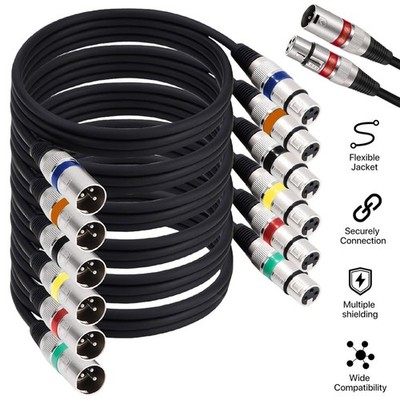 6x DMX Kabel 3m 3-Pin XLR Kabel DMX Signalkabel Mikrofonkabel für Bühnenlicht
