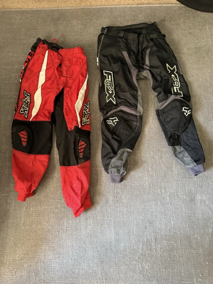 Calças de Equitação Raposa Vintage Meninos Tamanho 12-14 Preto e Vermelho 2 pares! - Imagem 2 de 4