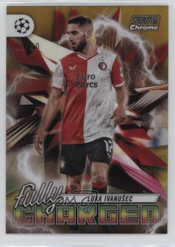 2023-24 Stadium Club cromo UCL refractor de oro completamente cargado/50 Luka Ivanusec