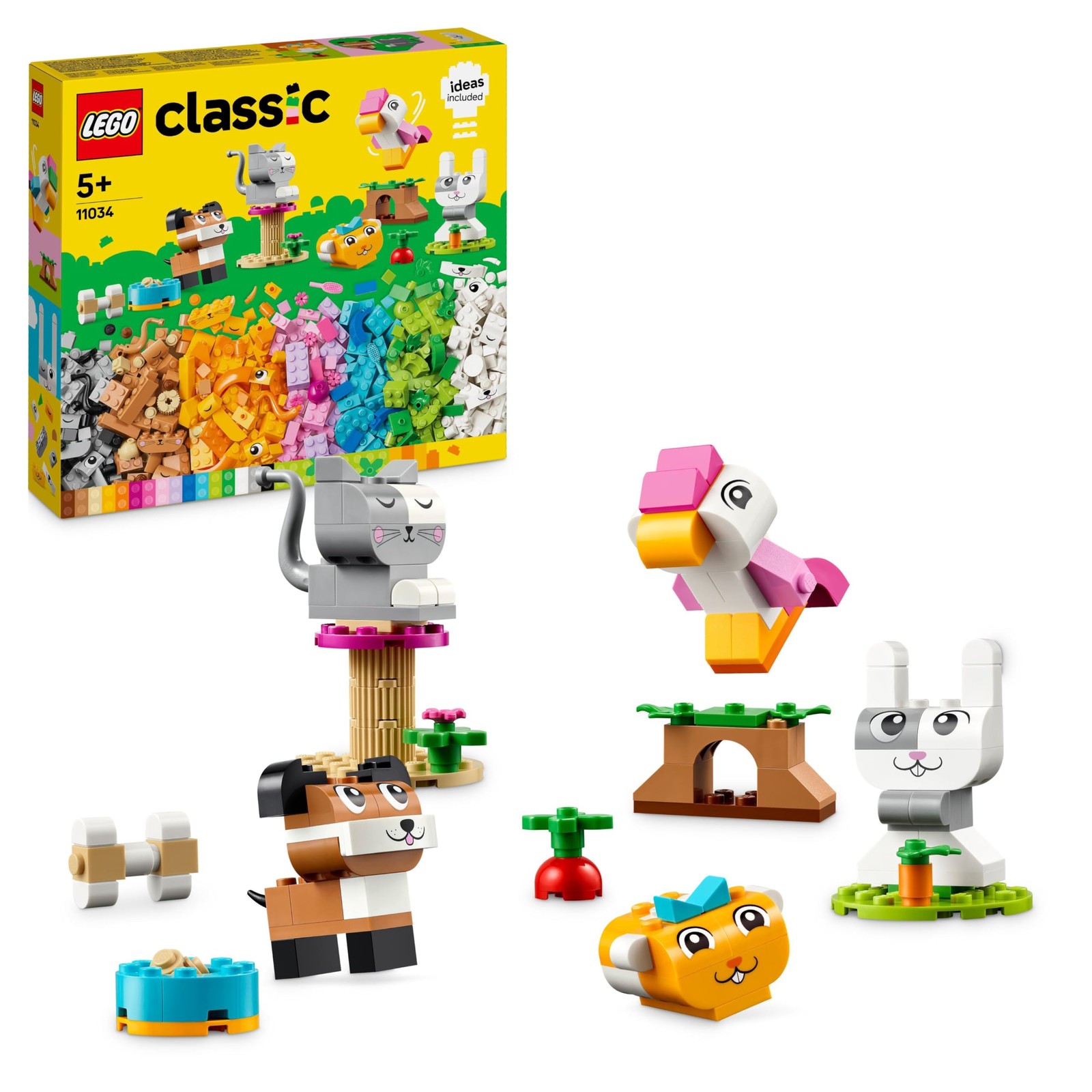 LEGO Classic Creative Pets, Brick Box Set with Animal Building Toys for 5 Plus Y