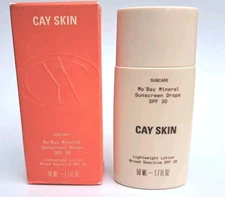 CAY SKIN Mo'Bay Mineral Face Sunscreen Drops with SPF 30 1.7 oz NEW Exp 06/2026