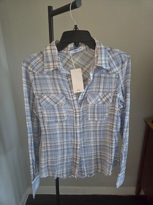 MNG Mango Plaid Blouse NWT Sz M