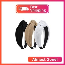YanJie Knotted Headbands for Women and Girls Non Slip Hair Band Wide Bow Headban