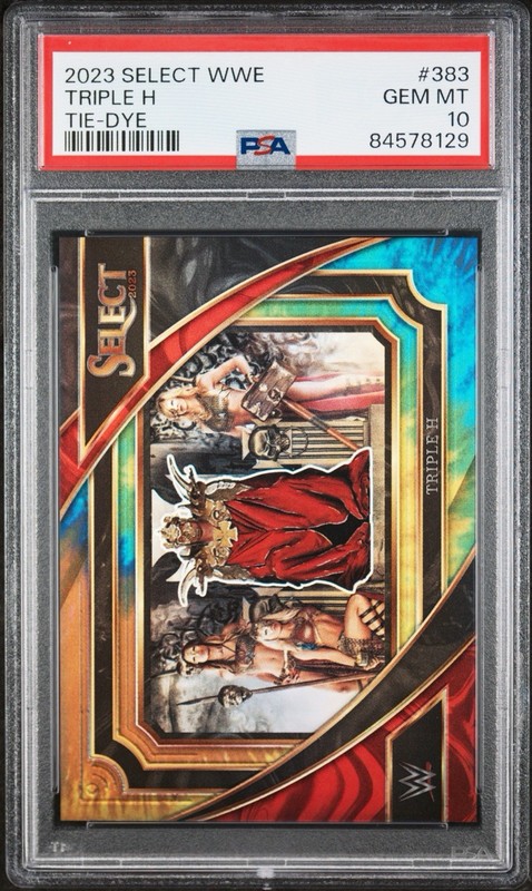 2023 Panini Select WWE TRIPLE H Mezzanine TIE DYE Prizm #d /25 PSA 10 POP 2