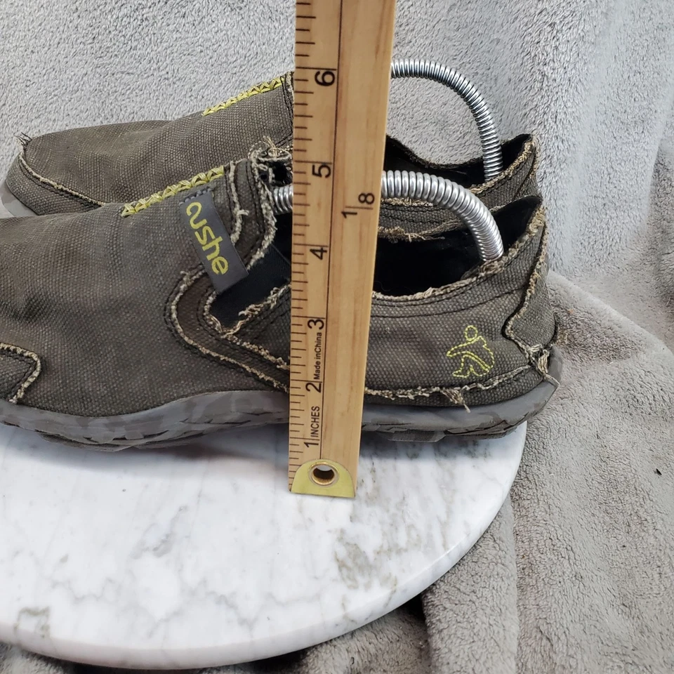 Zapatos Cushe Para Hombre Talla 9 Gris Marrón Lona Zapatilla Zapatos Minimalistas Foto 2 de 4