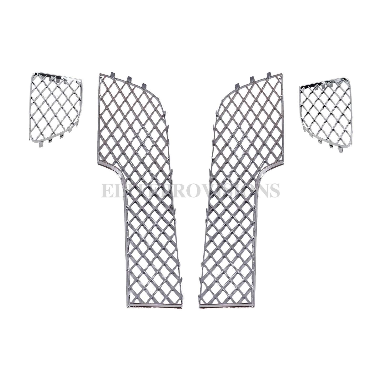 4PCS Chrome Bumper Lower Mesh Grille For 2012-2015 Bentley Continental GT GTC