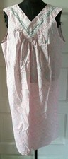 80's Unbranded Lace Pink Floral Sleeveless Night Gown XL
