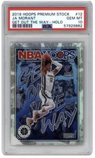 2019-20 Panini NBA Hoops Premium Stock - Get Out the Way Ja Morant #12 (RC) Holo