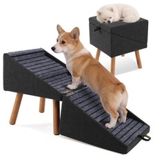 Dog ramp for Small Dogs, 2-in-1 Pet Steps  Ottoman - Foldable Dog ramp for C...