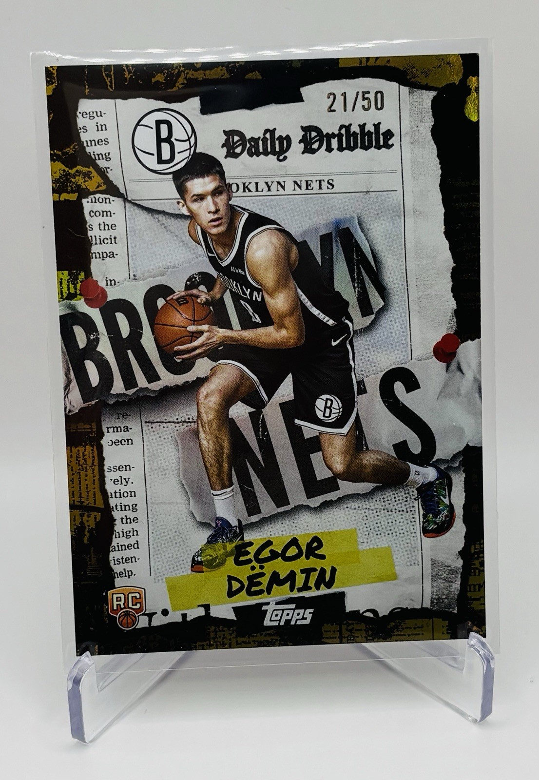 2025 Topps EGOR DEMIN RC Daily Dribble GOLD Holo /50