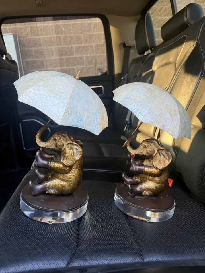 Pair of Decorative Elephant Figurines – Boots & Umbrella - Image 2 of 3
