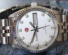 Rado Super STar Watch Automatic Gents Silver Dial Swiss Made Fluted Bezel Mint 2