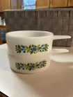 *Vintage Set Of 2 “BLUEBERRY" 14oz. Milk Glass Ovenbake With Handle J-2639 USA*