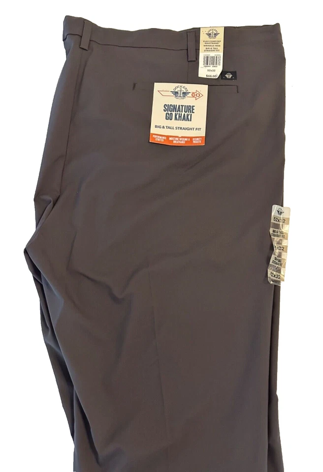 Dockers Grey Signature Go Khaki Straight Fit Pant Size W52 X L32 - Image 2 of 4