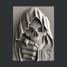 3d STL models for CNC, Artcam, Aspire, relief  Skull