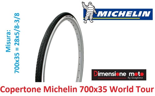 Copertone Michelin 700x35\u003d28x5/8 World Tour Bianco/Nero per Bici 28 Single  Speed | eBay