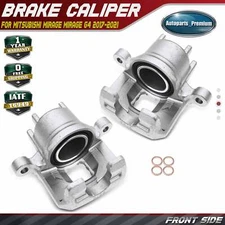2Pcs Front Disc Brake Caliper w/ 1 Piston for Mitsubishi Mirage Mirage G4 17-21