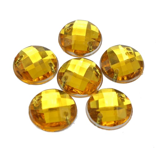 200 Flatback Acrylic Round Sewing Rhinestone Gems Button 12mm Sew on beads - Picture 18 of 19