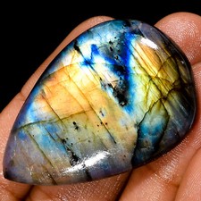 Natural Labradorite Pear Shape Cabochon Loose Gemstone 84 Ct 45X30X8 mm EE-40741