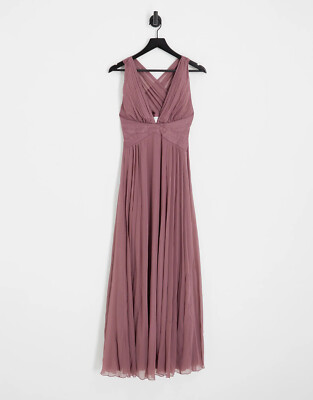 mauve bridesmaid dresses asos NEW Asos Size 8 Party Long Dress Bridesmaid Evening Prom Mauve Dusky  Aubergine