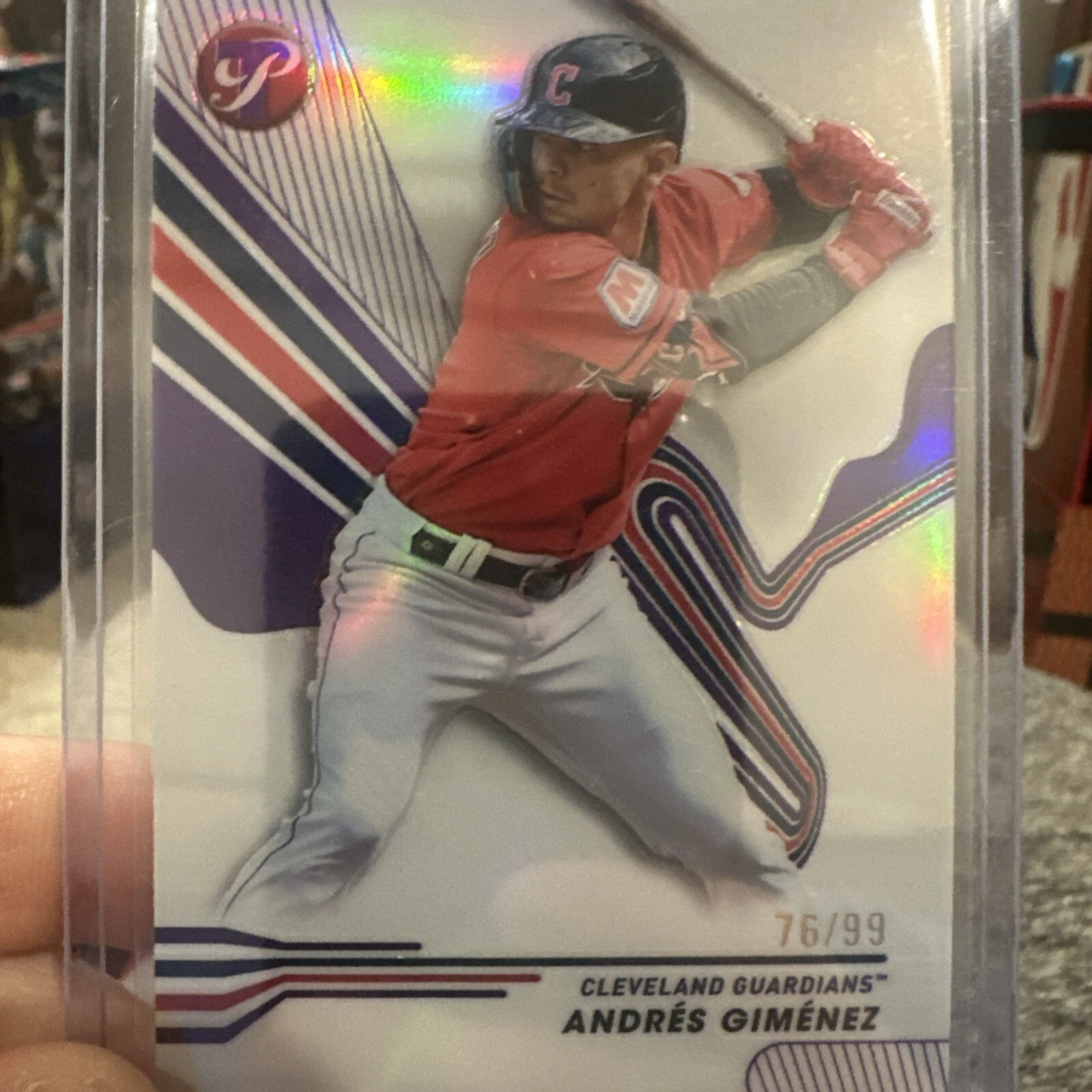 2024 Topps Pristine Andres Gimenez Pristine Purple Refractor /99 #60