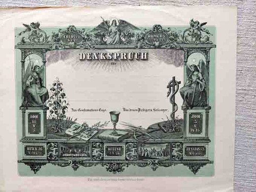 Confirmation memory print Gustav Heynke Detmold 24x31 cm
