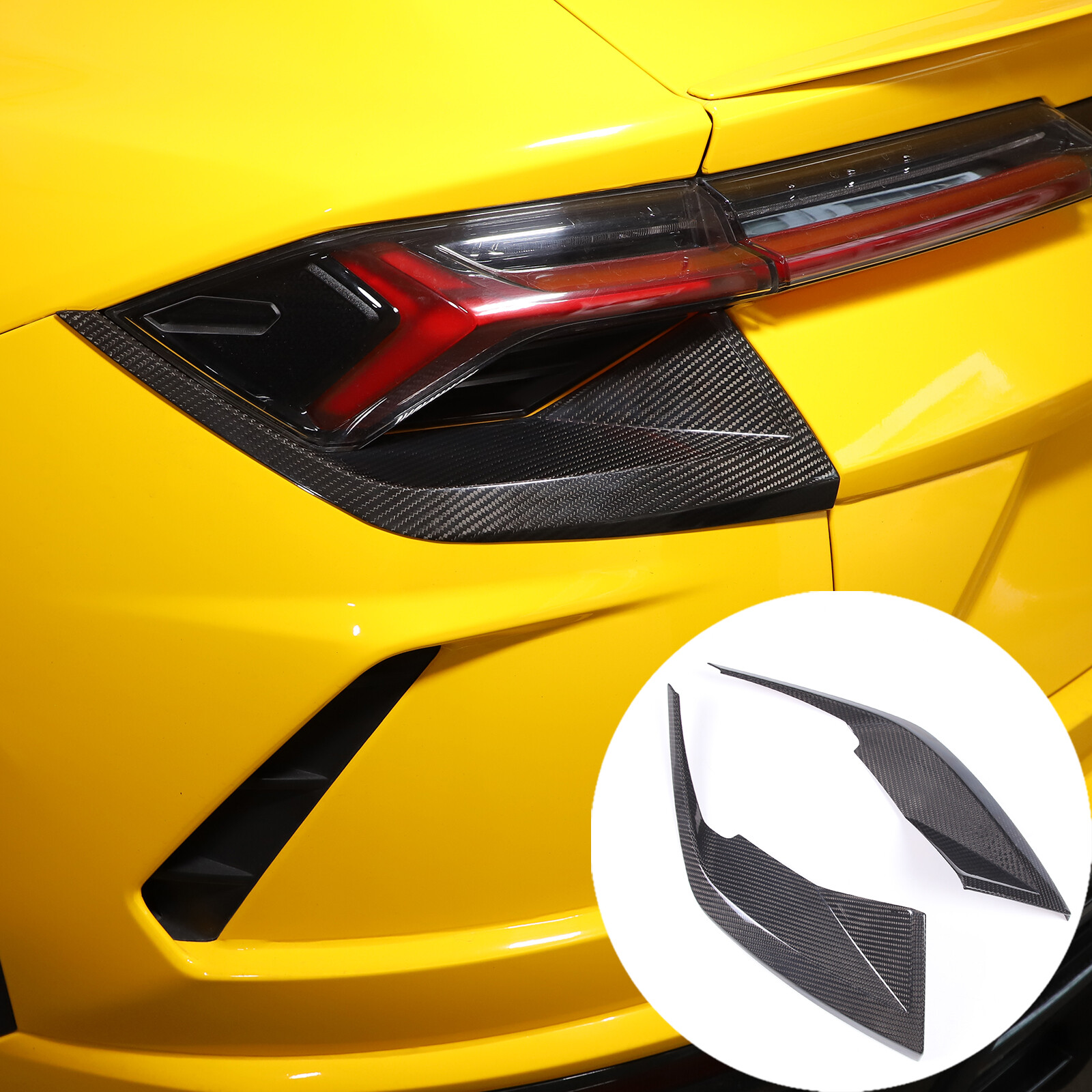 2PCS Real Carbon Fiber Rear Tail Light Cover Fit for Lamborghini URUS 2018-2022