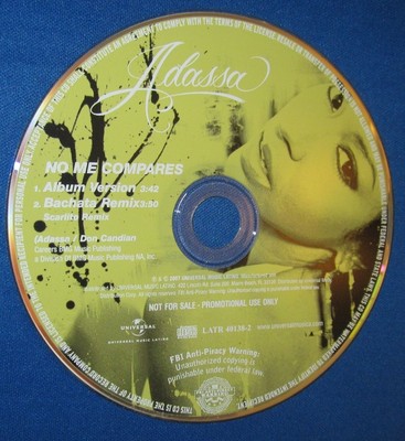 Adassa No Me Compares 2 Versions CD Promo Scarlito Remix 2007
