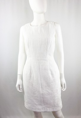 white eyelet sheath dress