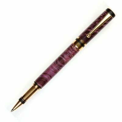 Lanier Pens, Elite Rollerball Pen, 24kt Gold Plating, Purple Box Elder