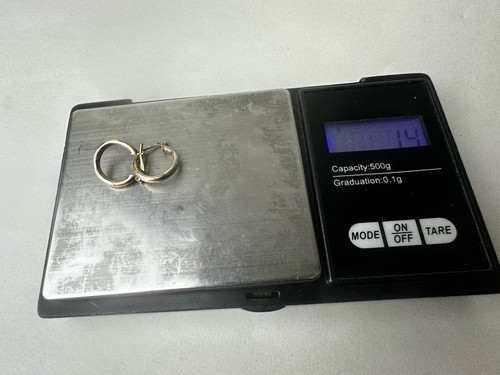 9ct .375 White & Rose Gold Circular Earrings Available Worldwide - Picture 7 of 7