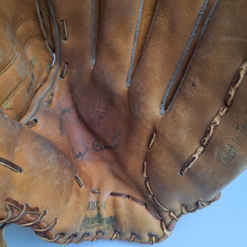 Vintage Rawlings RBG4 Cesar Cedeno Softball Baseball Glove RHT Basket Web Left - Picture 5 of 16
