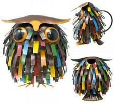 SPIKY OWL METAL WATERING CAN SPIKEY GARDEN SCULPTURE STATUE ART DECOR FREE SHIP!