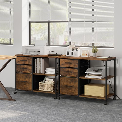 Aktenschrank mit Ladestation Rollcontainer mit Rollen Büroschrank #3483 - Bild 3 von 12