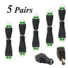 10PCS Male Female 2.1x5.5mm DC Power Jack Plug Adapter Connector for CCTV LED