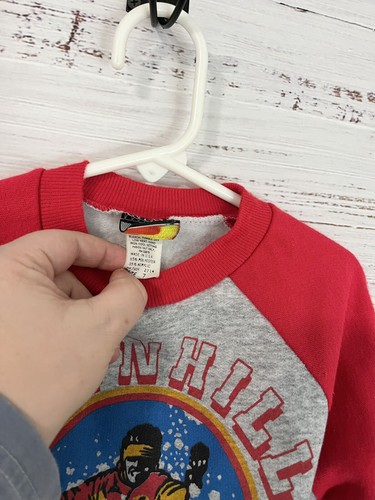 Vintage Nuts N Bolts Boys size 7 Graphic Lightweight Sweater Ski Competition - Picture 9 of 16